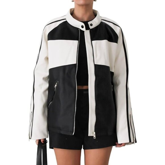 Jackets & Blazers - Tankaneo Womens Faux Leather Black Jackets Zip up Jackets coat